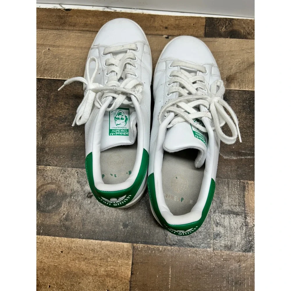 Adidas Stan Smith Sneakers White Green Leather Lace Up Men's Size 7 Shoes‎